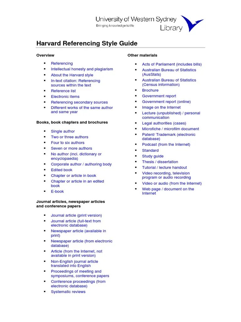 😊 Harvard citation guide. Harvard Format Citation in the Glance. 20190210