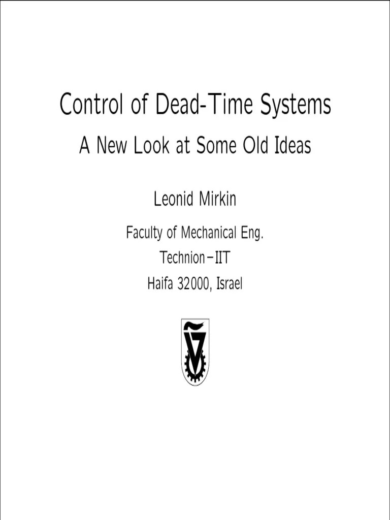 Control of DeadTime Systems A New Look at Some Old Ideas PDF