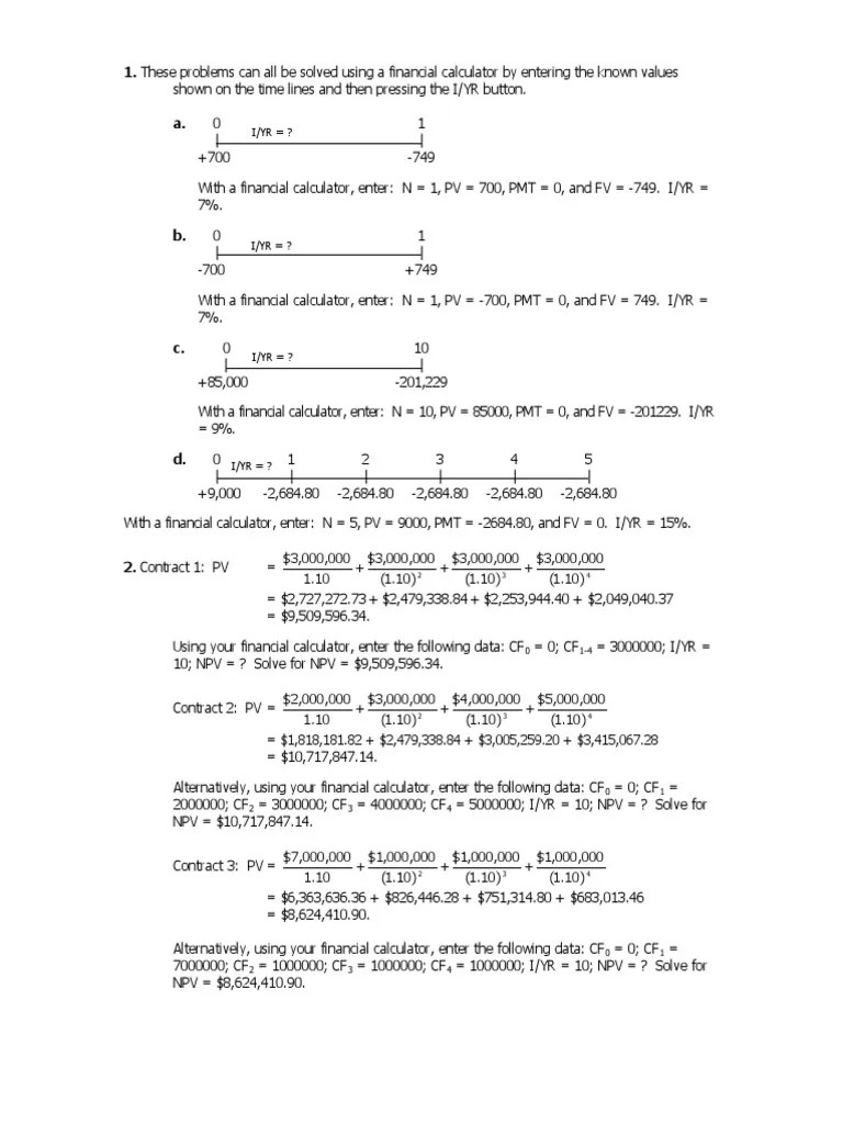 Time Value of Money Chapter 5 Practice Problems 1 Answers Time