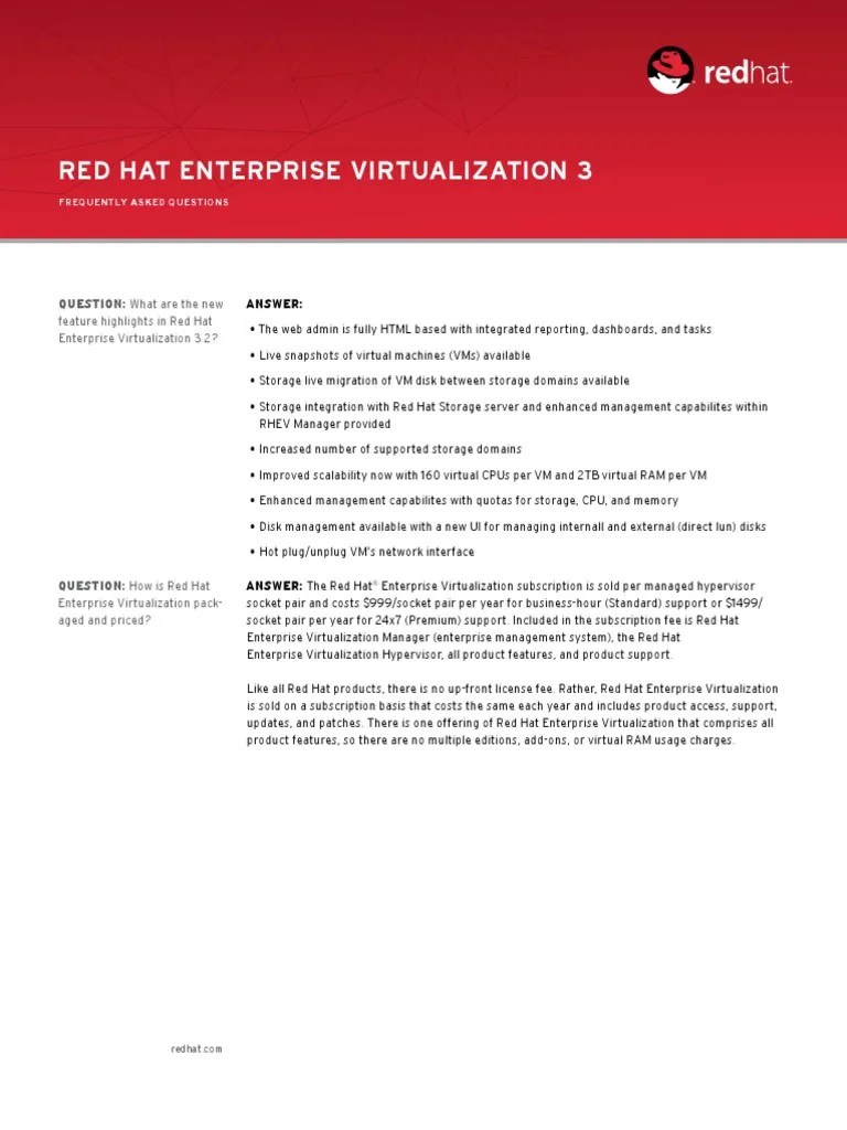 Red Hat Enterprise Virtualization 3 Frequently Asked Questions PDF