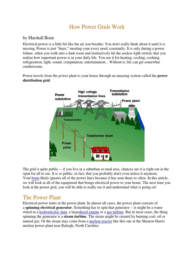 How Power Grids Work PDF Electric Power Distribution Electrical