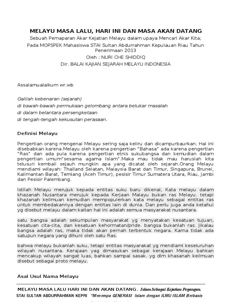 Melayu Masa Lalu | PDF