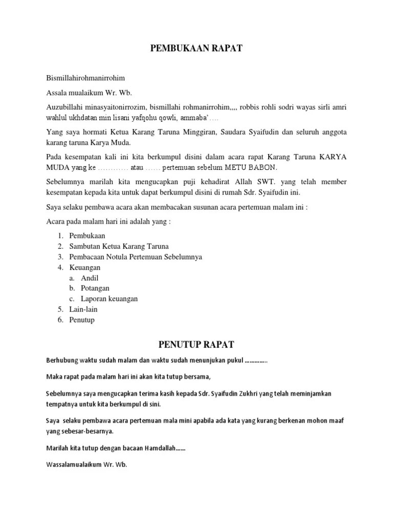 Pembawa Acara Pertemuan Rapat | Akurat - Faktual - Elegan Moltoday.com