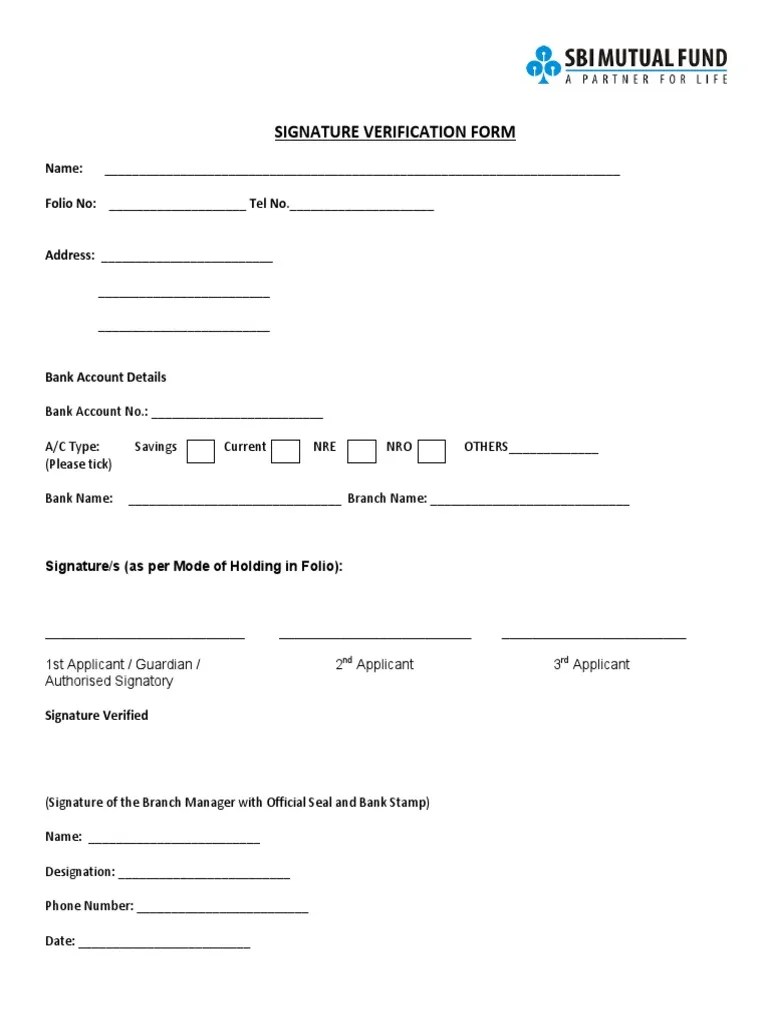 Signature Verification Form
