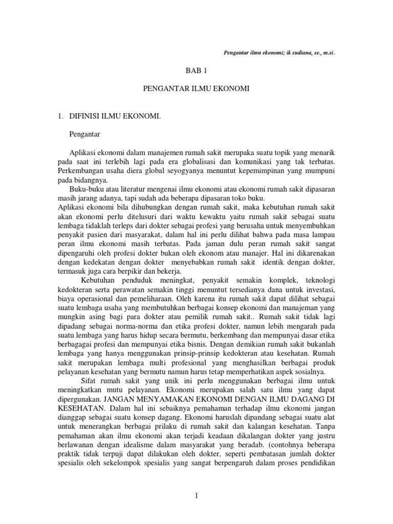 Pengantar Ilmu Ekonomi Dalam Kesehatan Masyarakat | PDF