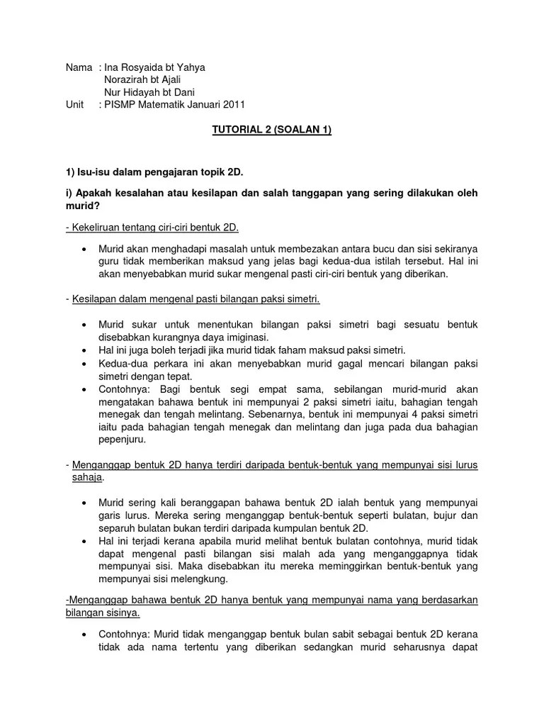 Isuisu dalam Pengajaran Bentuk 2D dan 3D