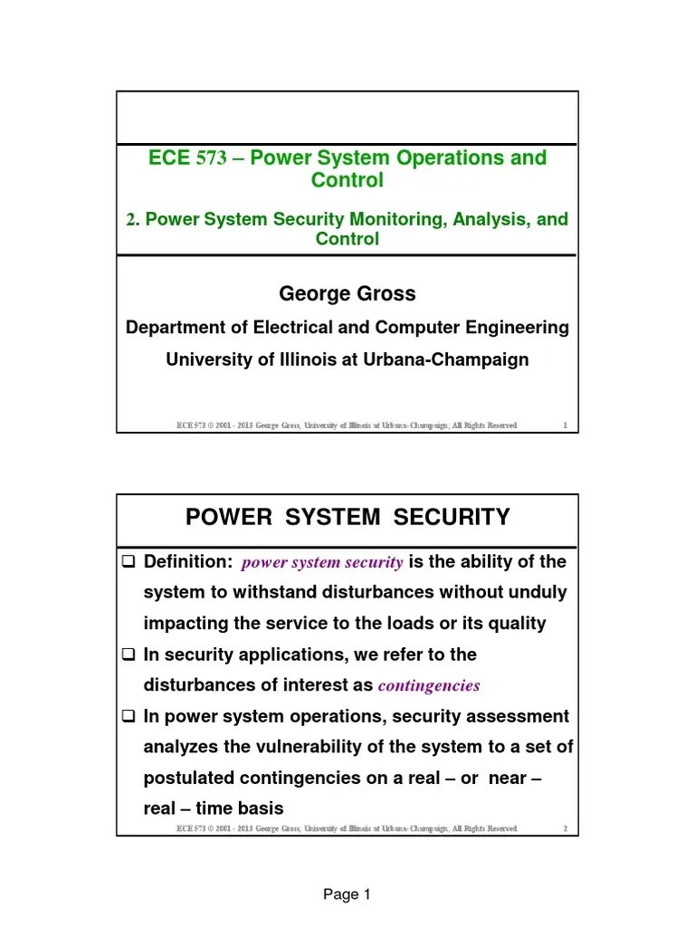 2 Power System Security Monitoring Electric Power System Online