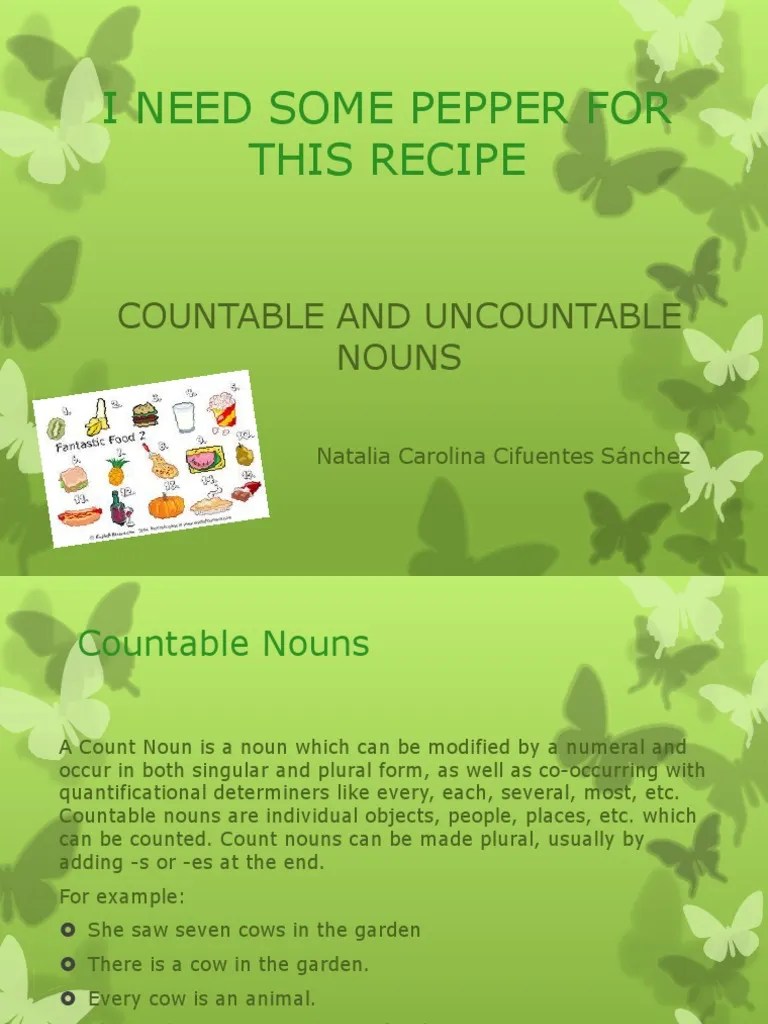 i Need Some Pepper for This Recipe Noun Plural