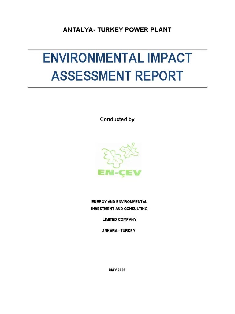 Environmental Impact Assessment Sample Environmental Impact