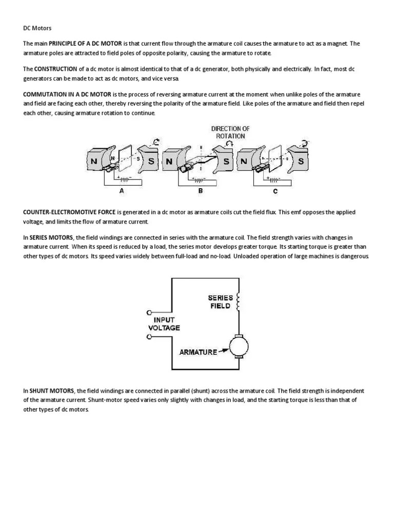 DC Motors PDF Inductor Electric Motor