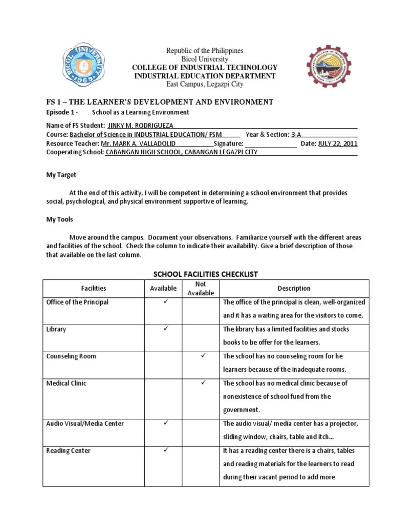 fs1a.pdf Classroom Classroom Management