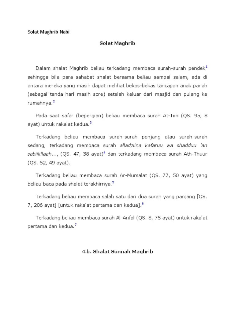 Solat Maghrib Nabi | PDF
