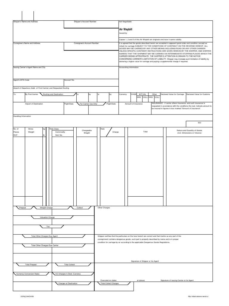 Air Waybill PDF