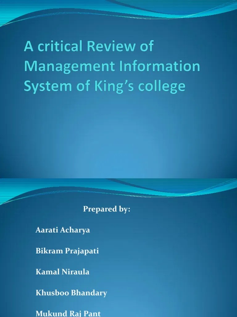 MIS presentation.ppt Operating System Management Information System