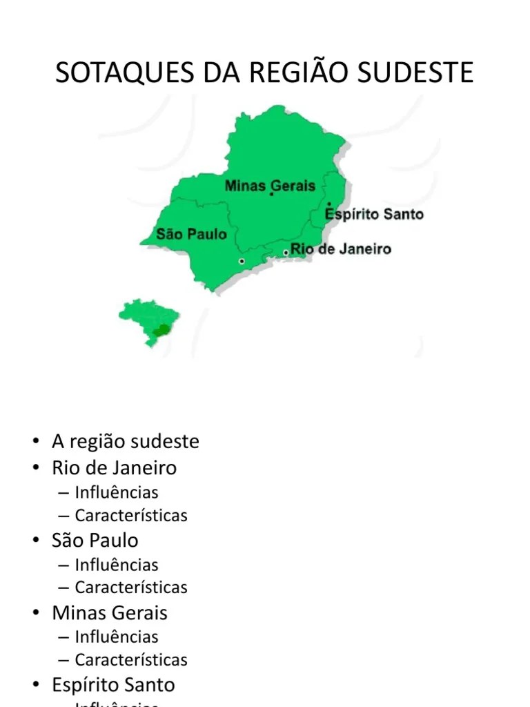 SOTAQUES DA REGIÃO SUDESTE.pptx Idiomas Artes Linguísticas e Disciplina