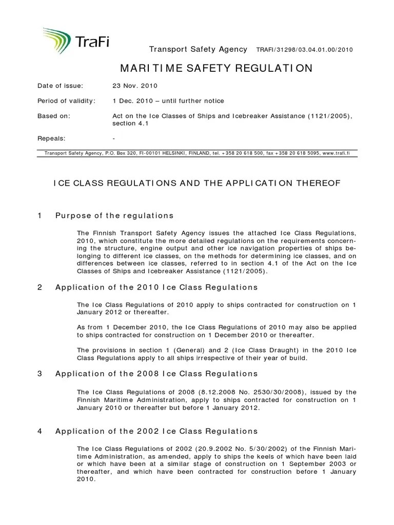 Fi Swe Ice Class Rules Eng PDF PDF Propeller Shear Stress