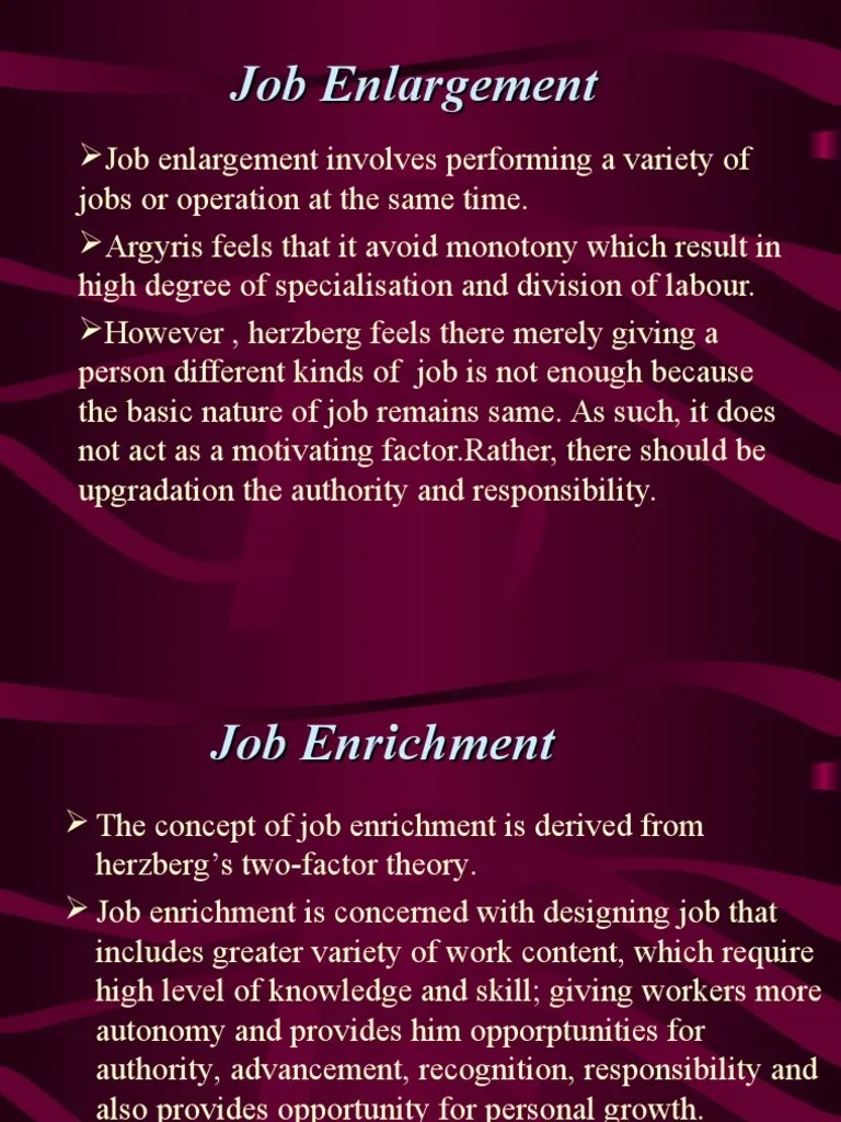 Job Enlargement