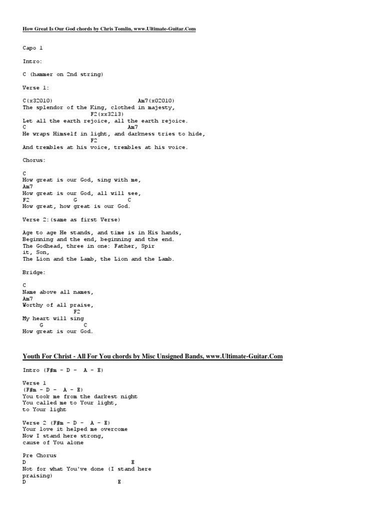 How Great Is Our God chords.docx Refrain Song Structure