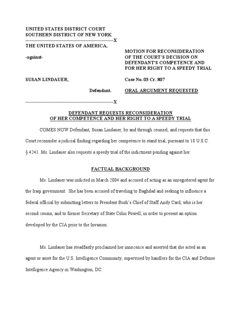 Sample Motion To Reconsider Form