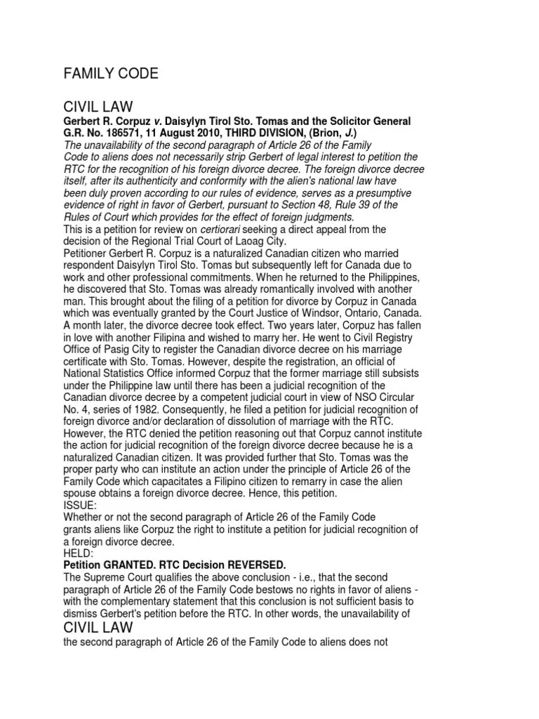 Family Code 1 PDF Annulment Marriage