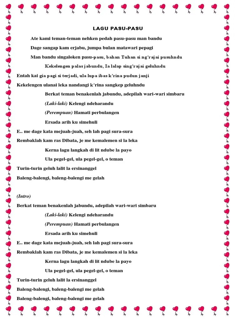 Lagu Pemberkatan (Bahasa Karo) | PDF