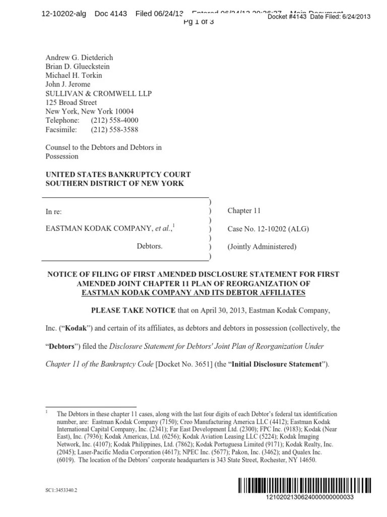 CHAPTER 11 PLAN OF Easkman Kodak.pdf Chapter 11