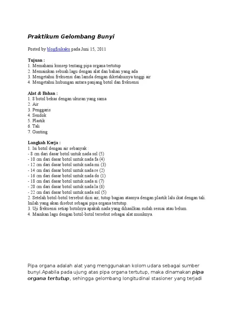 Percobaan Pipa Organa | PDF
