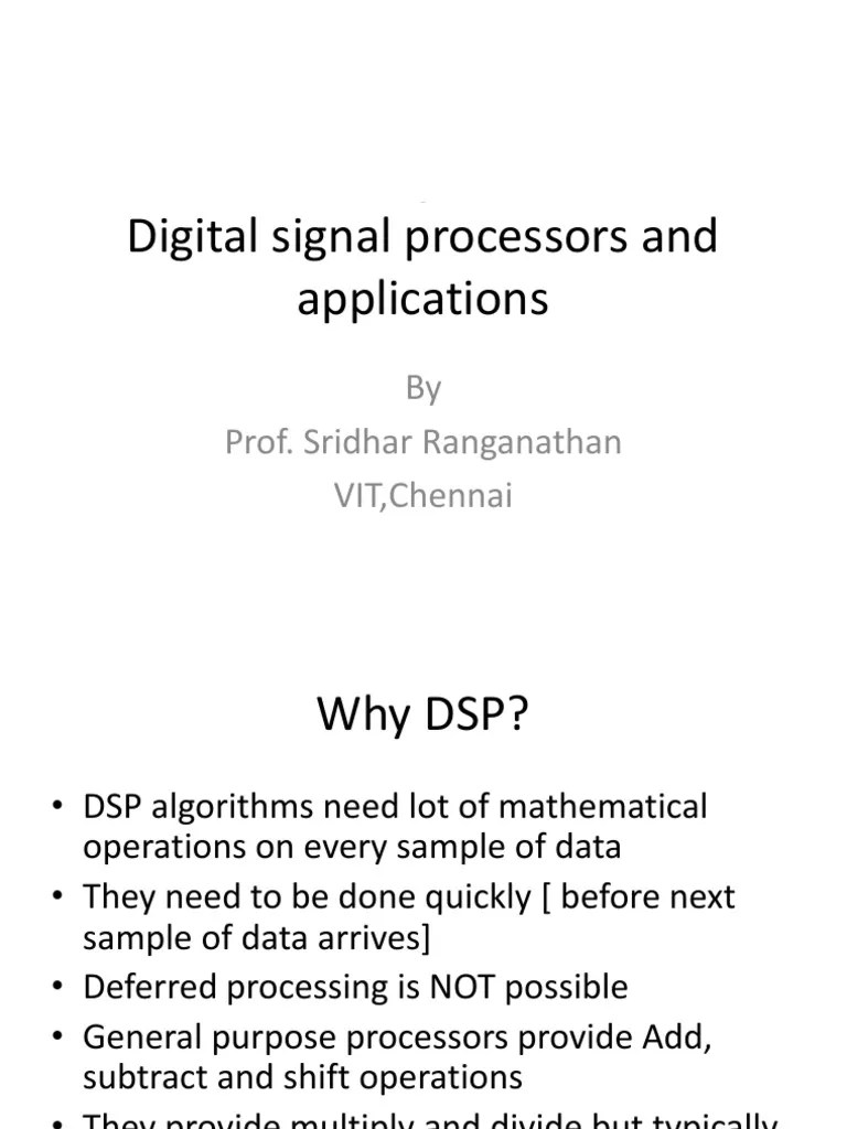 DSP architecture part 1.ppt Digital Signal Processor Instruction Set
