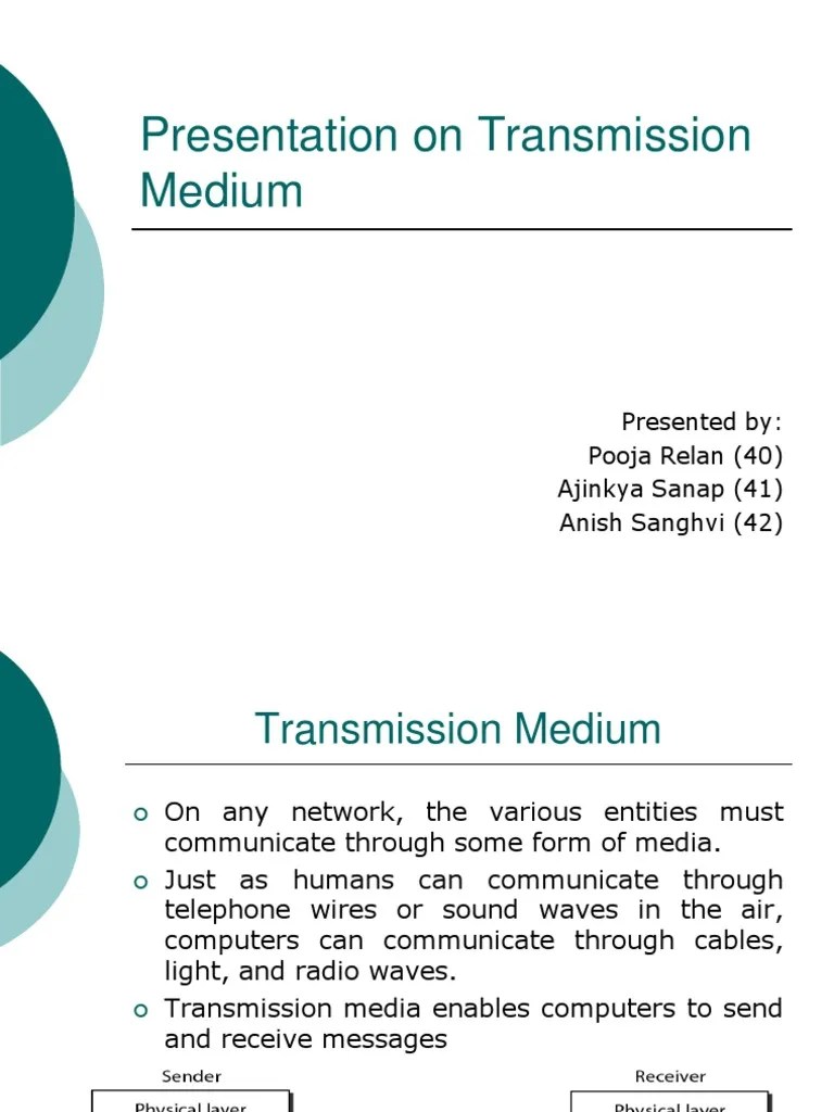 Presentation On Transmission Medium Transmission Medium Wireless