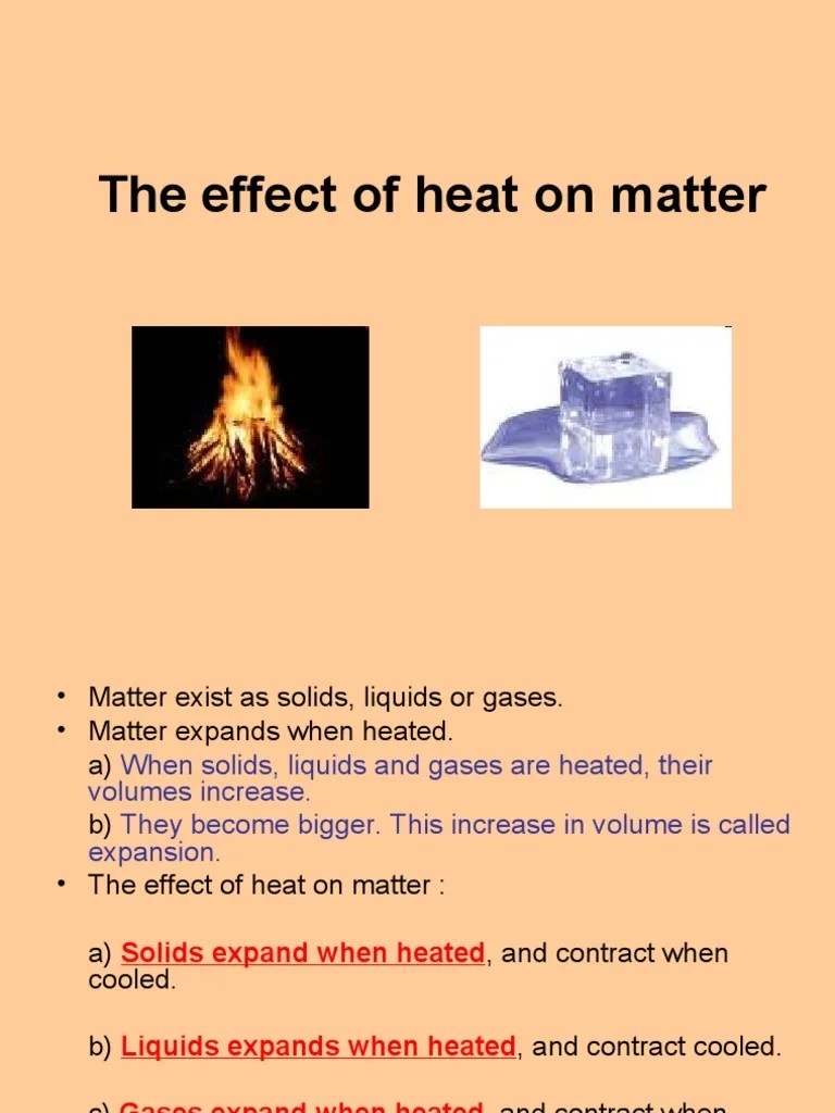 The Effect of Heat On Matter PDF Liquids Solid
