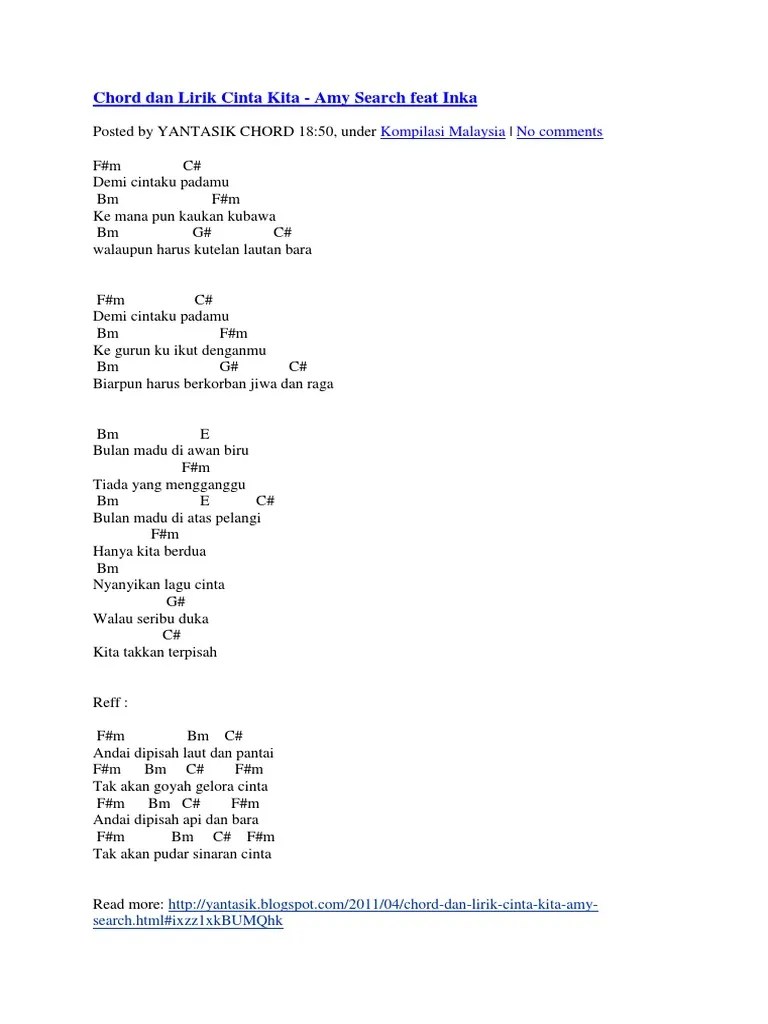 Chord Dan Lirik Cinta Kita | PDF