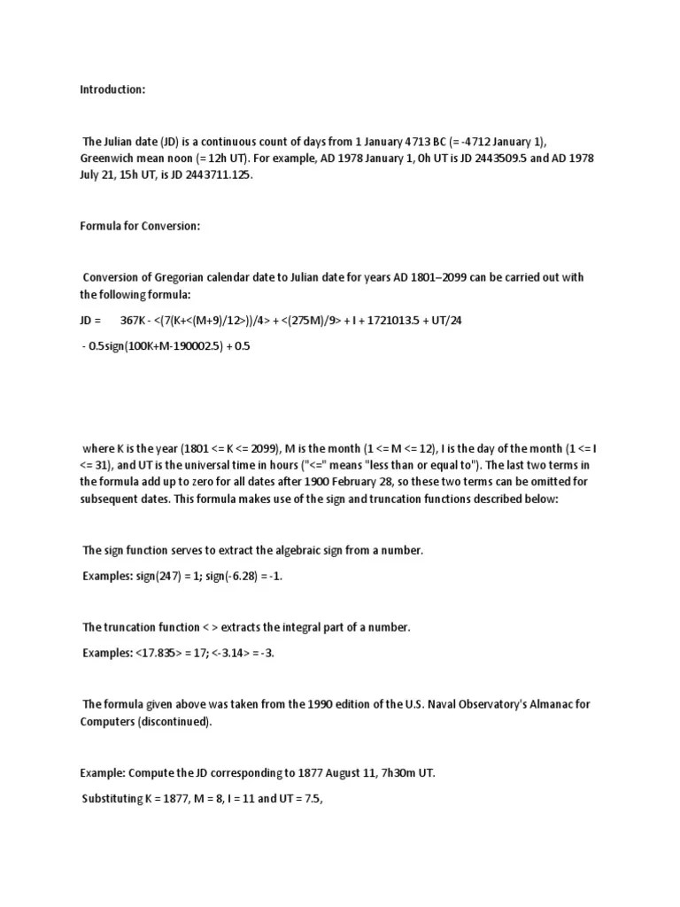 Julian Date PDF