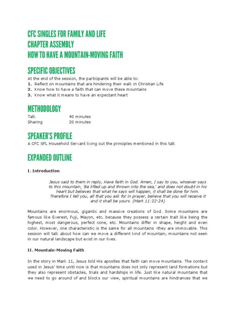 How To Have A Mountain Moving Faith PDF Jesus Prayer