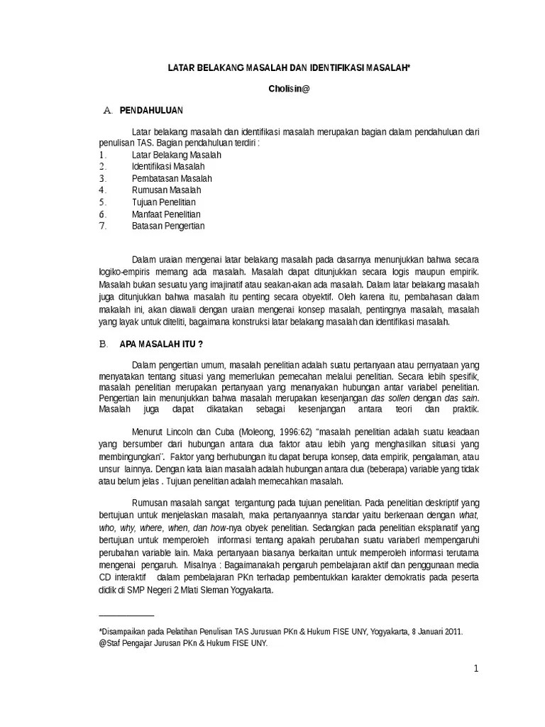 Apa Itu Identifikasi Masalah