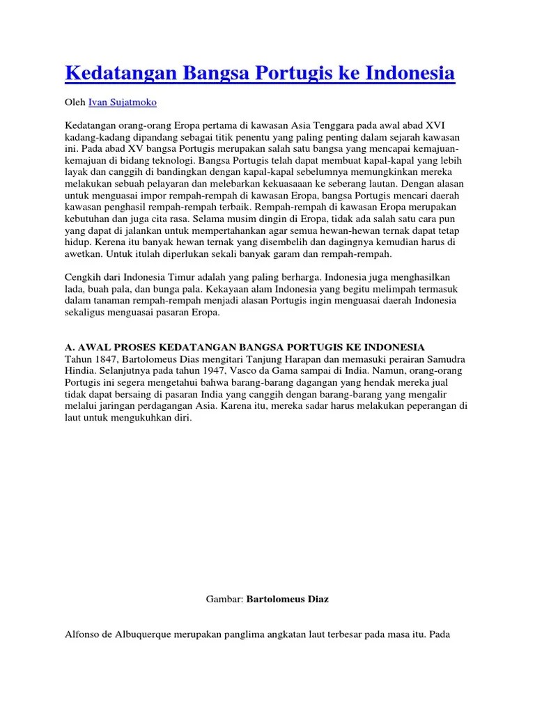 Kedatangan Bangsa Portugis Ke Indonesia | PDF