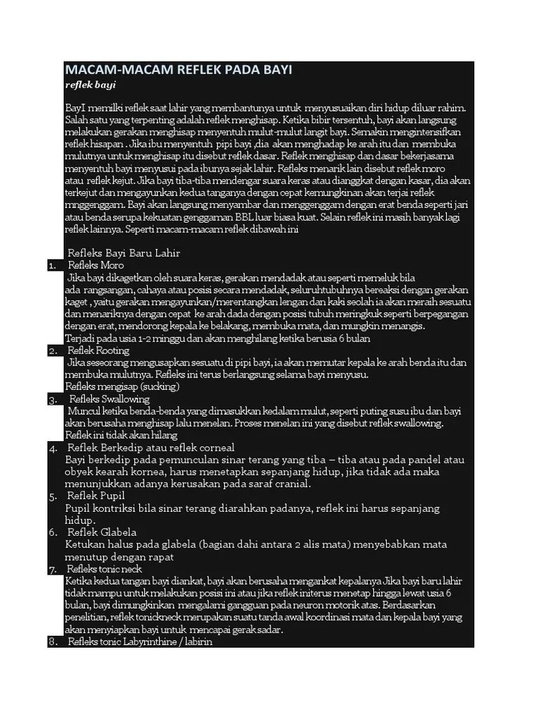MACAM REFLEKS BAYI