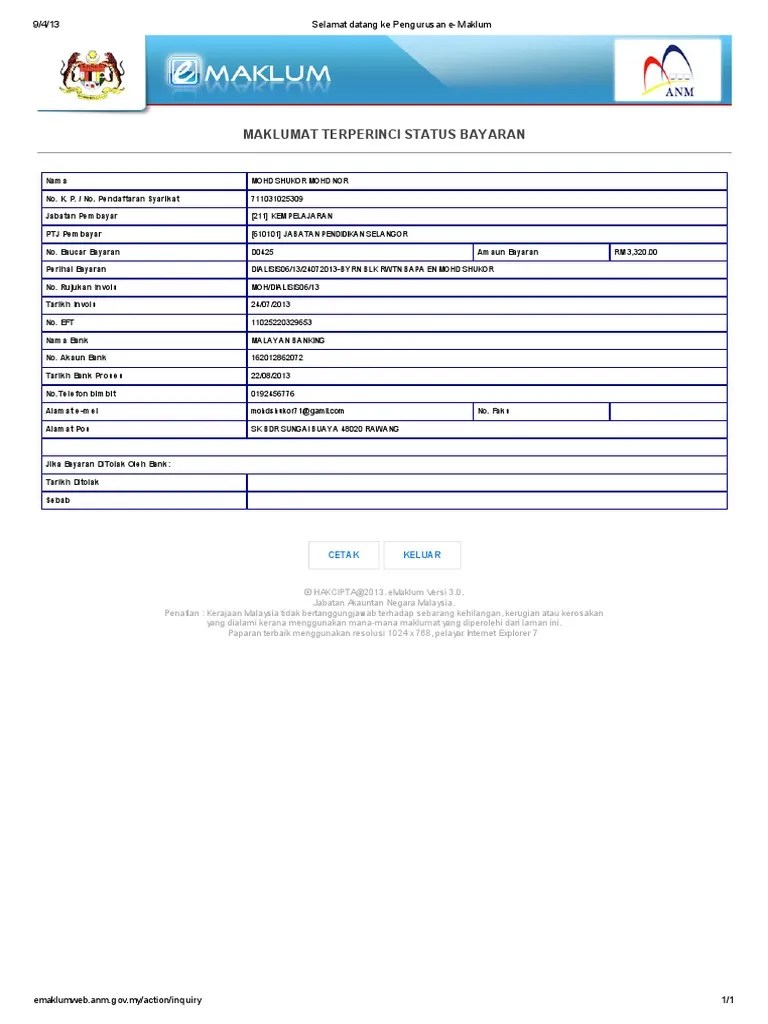 E Maklum Status Pembayaran Tatacara Penggunaan Sistem Kebenaran Manual Qp Untuk Pembayaran Cukai Tanah Status Pembayaran Pdf Document Ekhidmat Semakan Dan Pembayaran Cukai Lesen Sewa Dan Kompaun