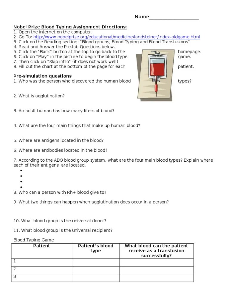 Blood Typing Simulation at Nobel Prize Site2 PDF