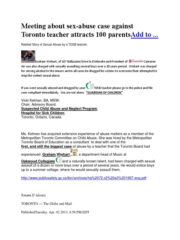 Scarborough Teacher Sexual Assault | PDF | Toronto | Teachers