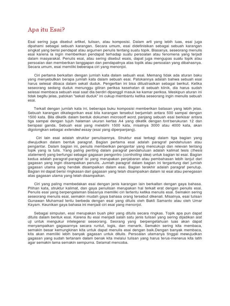 Apa Itu Esai