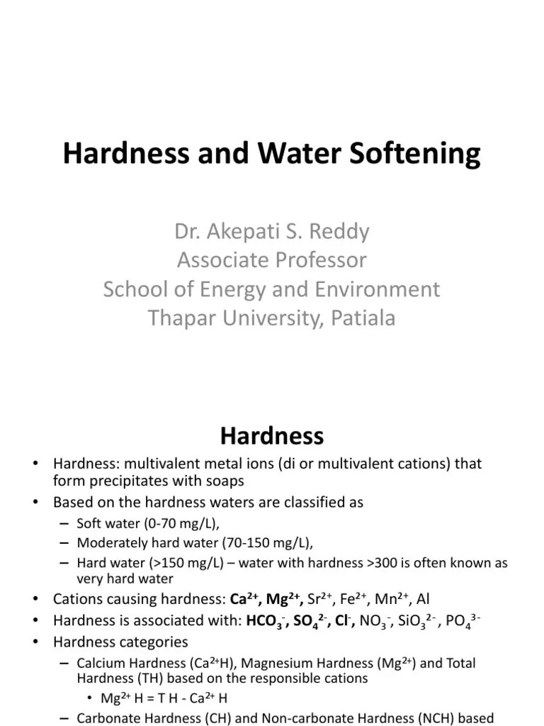 Hardness, Water Softening LimeSoda Ash Process PDF Alkalinity