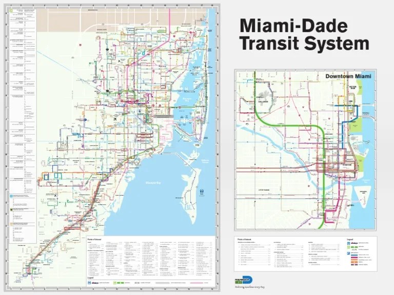 Miami Dade Transit Route Map Miami Dade County Public Services Of