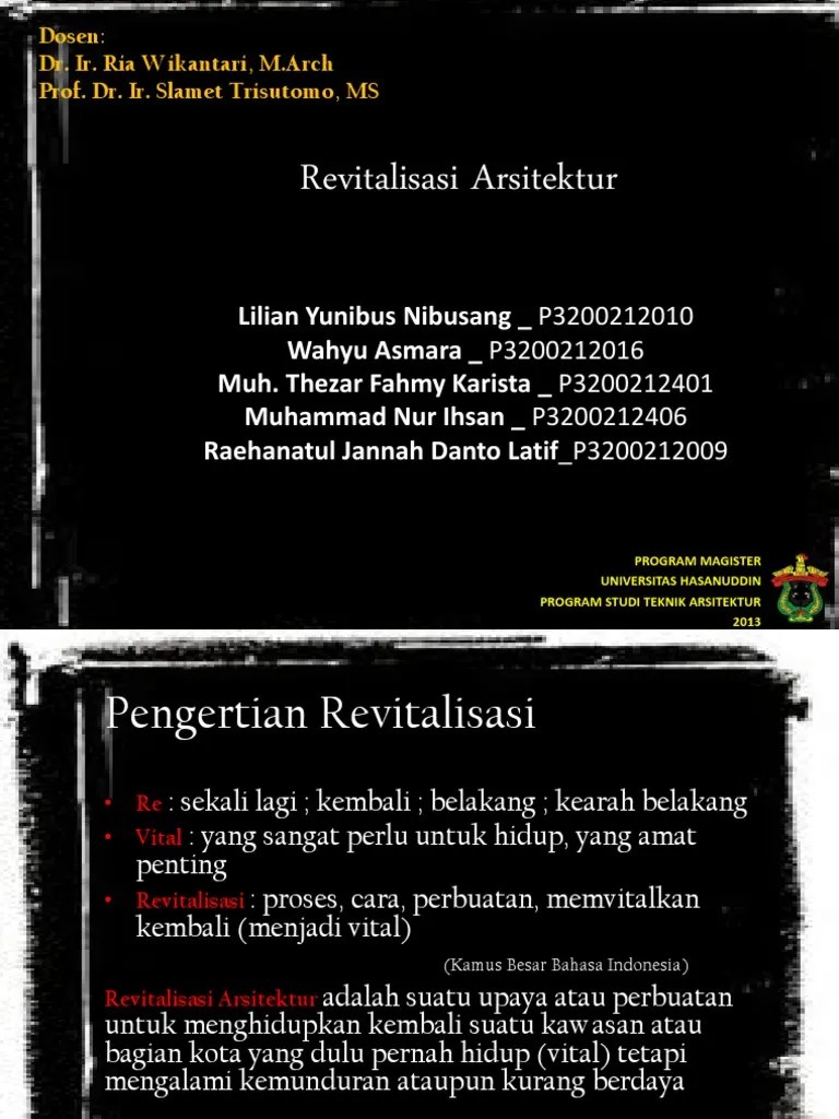 Pengertian Revitalisasi Menurut Kbbi