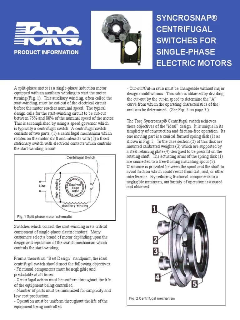 Centrifugal Switches PDF Switch Electric Motor