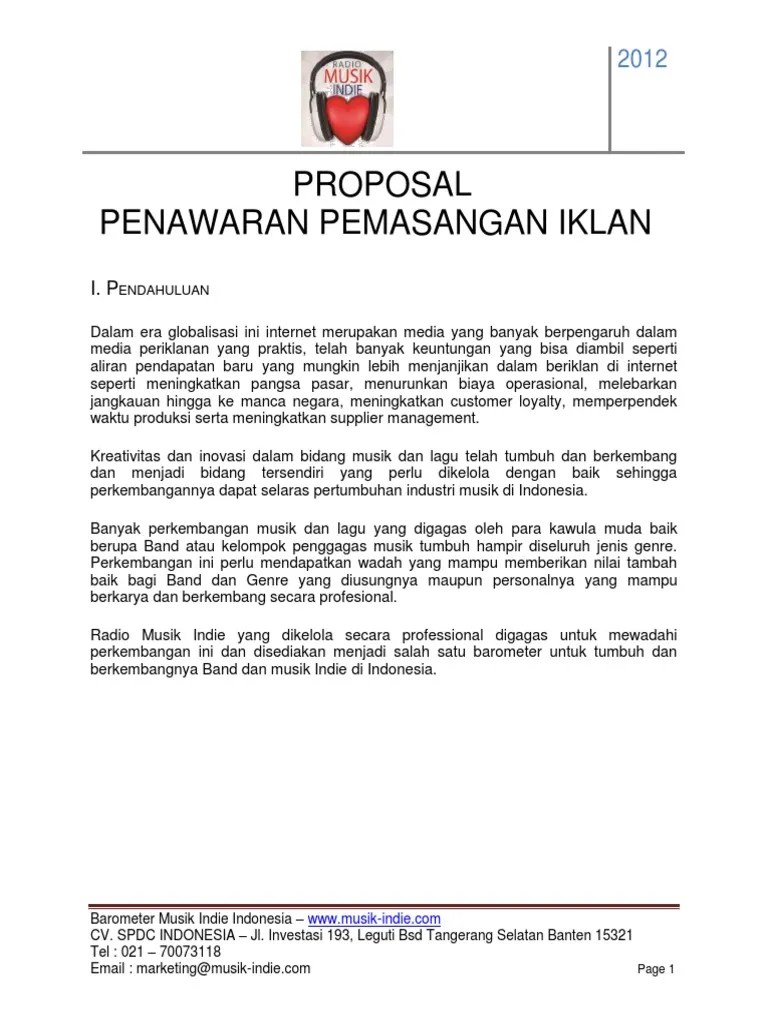 Contoh Proposal Penawaran Iklan | PDF