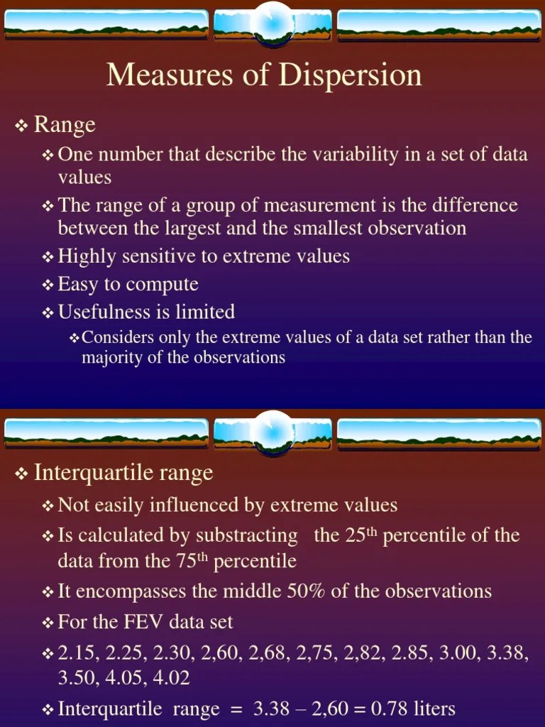 Measures of Dispersion PDF