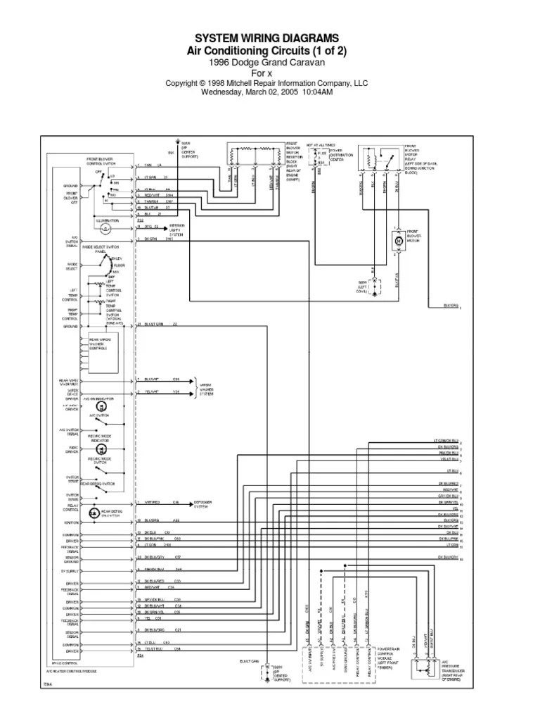 1996 Dodge Grand Caravan Wiring Diagram Fuse &amp; Wiring