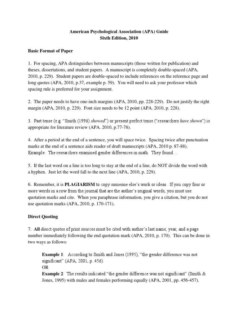 ️ Apa literature review sample 6th edition. Literature review format