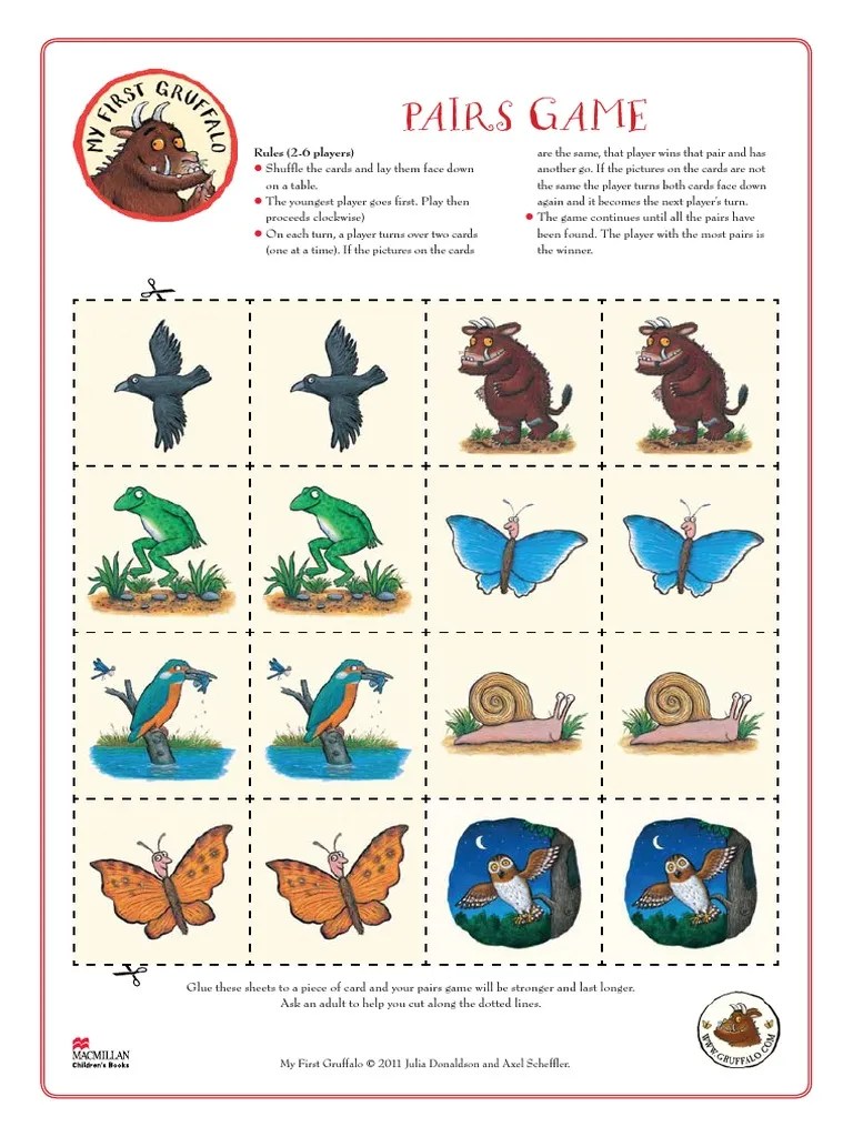 My First Gruffalo Pairs Game PDF