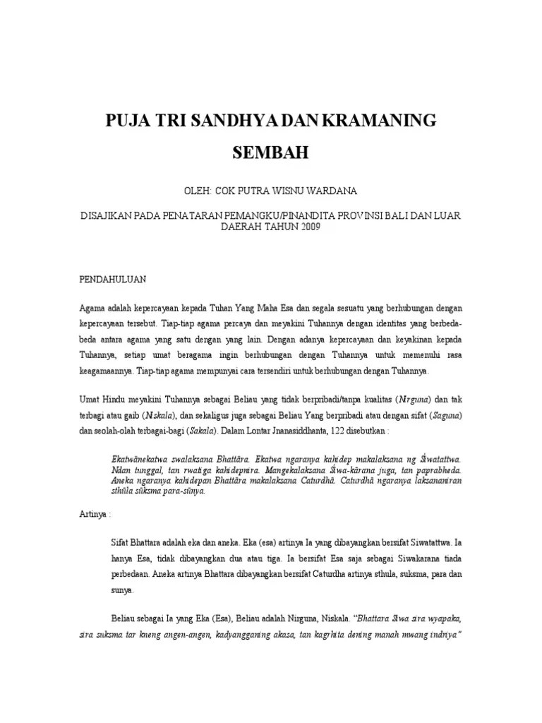 Mantram Tri Sandhya Beserta Artinya – Rasanya